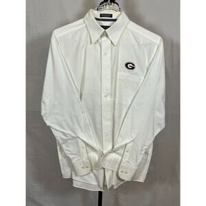 Georgia Bulldogs Izod Varsity Oxford White Button Down Shirt Size Large UGA